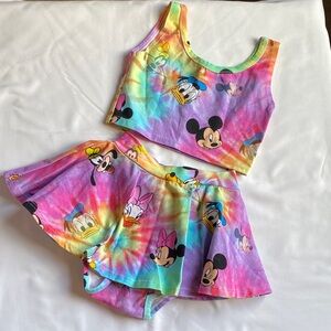 Wild Rich Kids Disney heads Tie Dye Matching Set